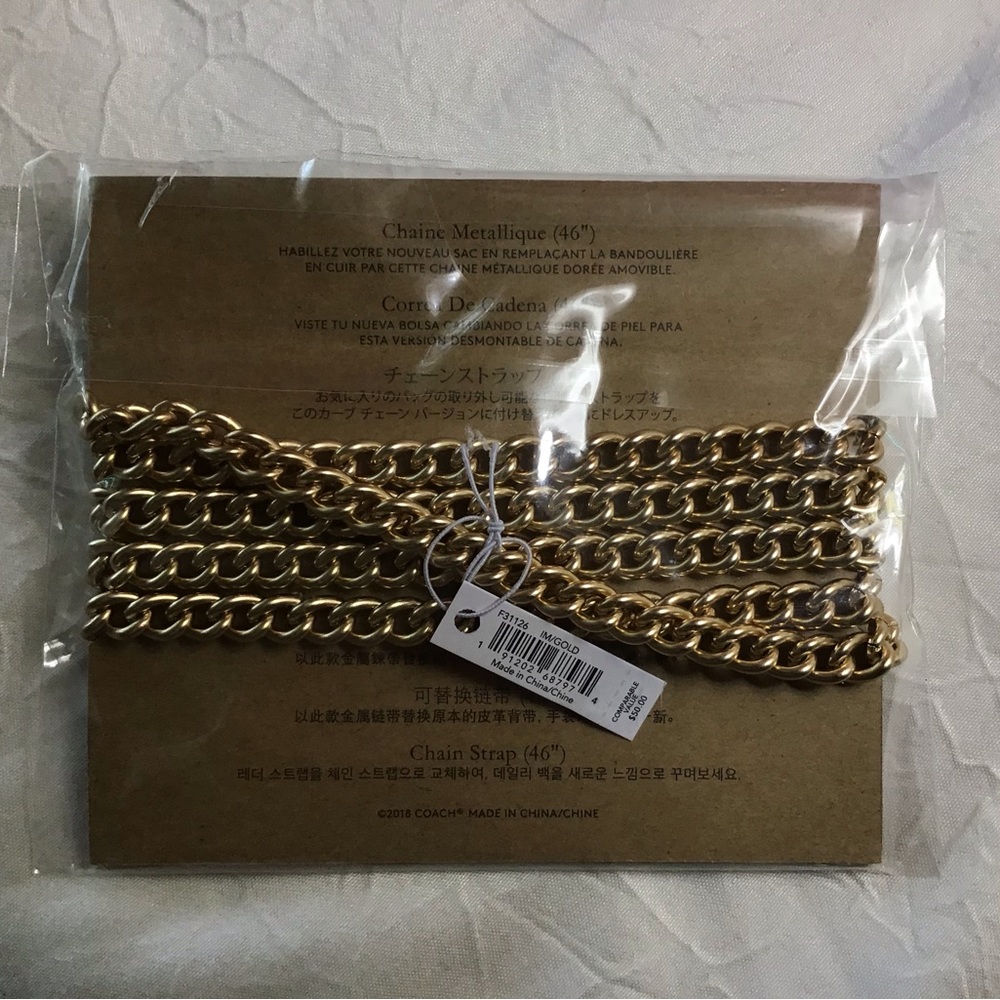 COACH  Replacement GOLD Chain Detachable Crossbody. NWT this Lot is stock out. - Picture 2 of 4
